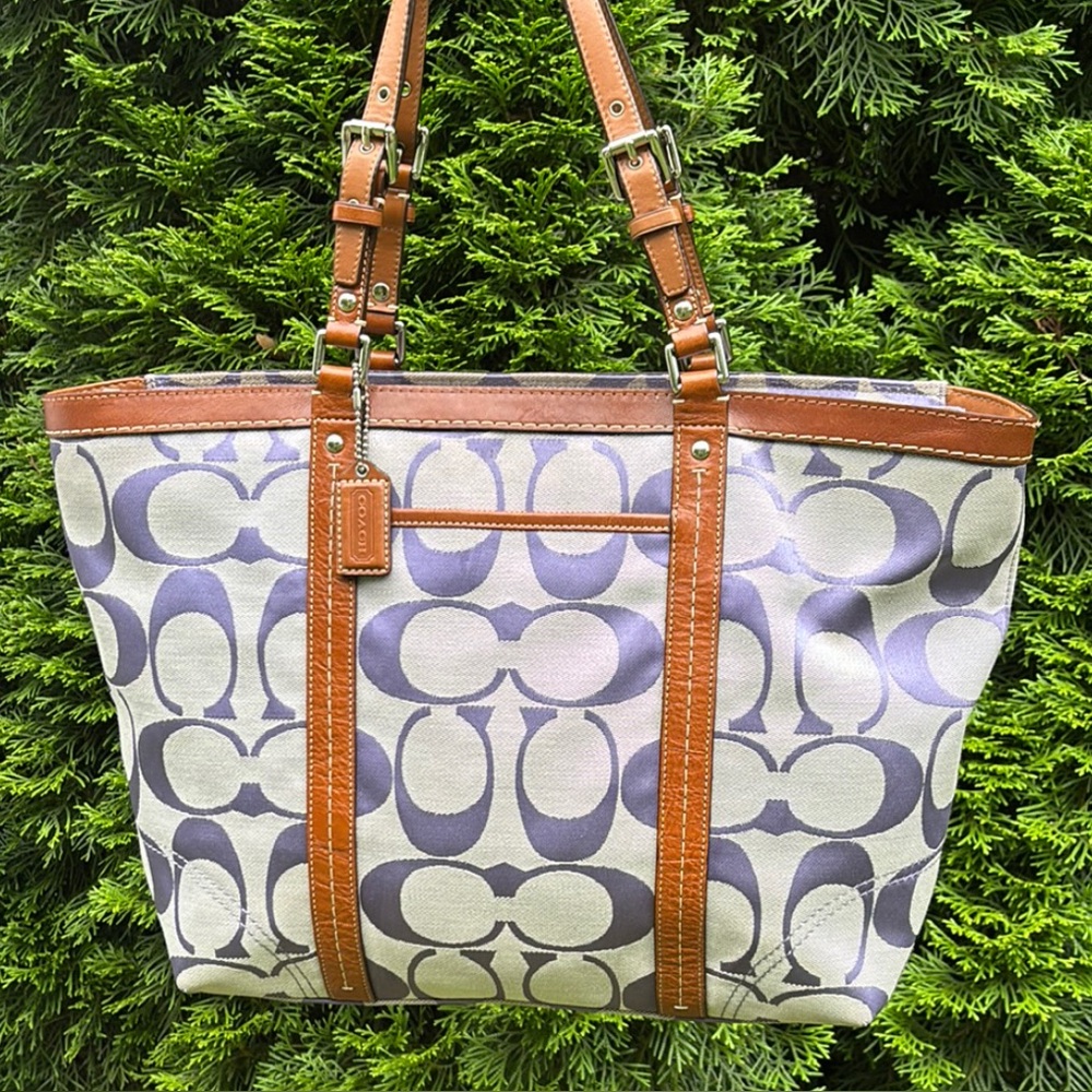 Coach Purple Signature Large Tote